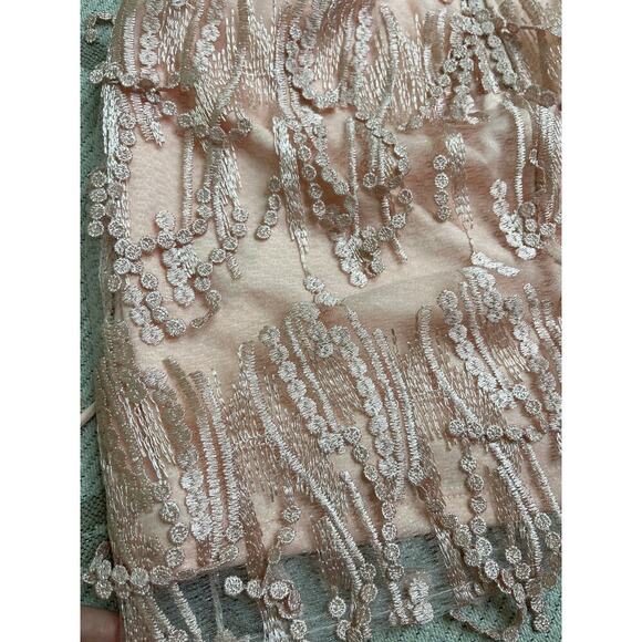 Lulus Making Magic Blush Pink Fringe Lace-Up Mini Dress, size XS - Picture 14 of 16